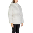 Cream Nylon Jackets & CoatThe Calvin Klein Jeans LOGO BELT SHORT PUFFER J20J224107 women’s down jacket perfectly combines contemporary style and functionality. Made from a blend of 52% nylon and 48% polyamide, this jacket offers optimal protection against