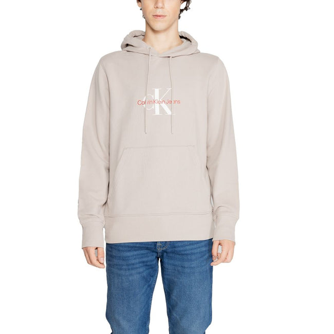 Beige Recycled Cotton HoodieDiscover the Calvin Klein Jeans DISTRESSED MONOLOGO J30J326875 hoodie for men, made from 100% recycled cotton for exceptional comfort and a perfect fit. This piece features a modern and casual design, making it ideal for your e