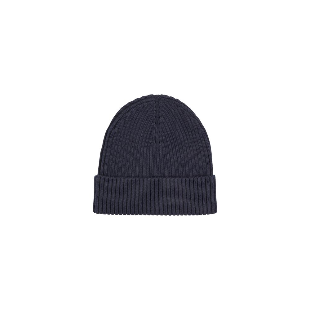 Blue Organic Cotton Cap (Baseball Hat)Discover the Calvin Klein CLASSIC COTTON RIB BEANIE for men, an essential accessory for your winter wardrobe. Made from a blend of 50% organic cotton, 45% cotton, and 5% cashmere, this beanie offers the perfect combin