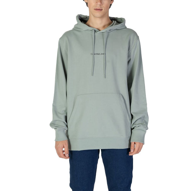 Green Cotton HoodieDiscover the Calvin Klein Jeans GRID MONOGRAM hoodie for men, an essential piece for your wardrobe. Made from 100% cotton, this hoodie offers exceptional comfort and a soft feel against the skin. The modern design is enhanced by the Cal