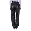 Black Recycled Polyester PantThe Calvin Klein Jeans J20J221385 – FAUX LEATHER HIGH regular-fit women’s trousers offer a contemporary and refined style choice. Crafted from high-quality faux leather, these trousers feature a straight leg and a high-waisted