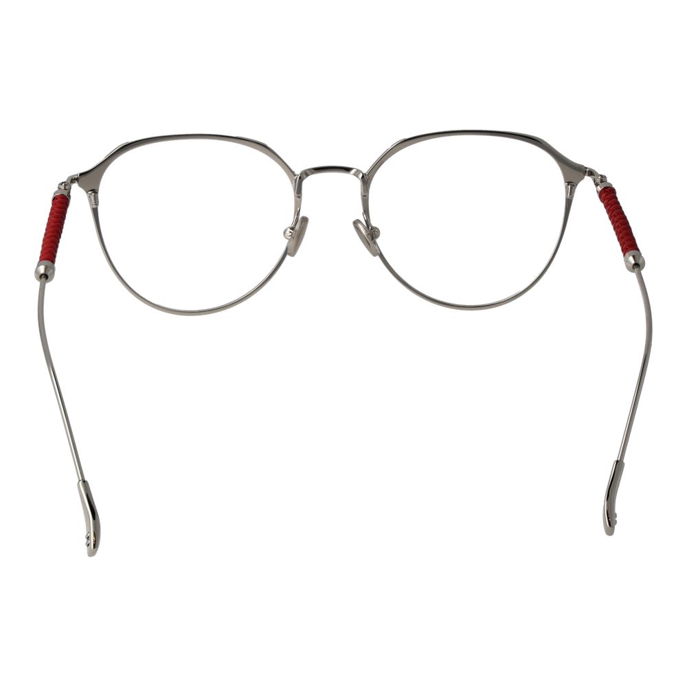 Red Round Full-Rim Metal Glasses with Synthetic Lenses
