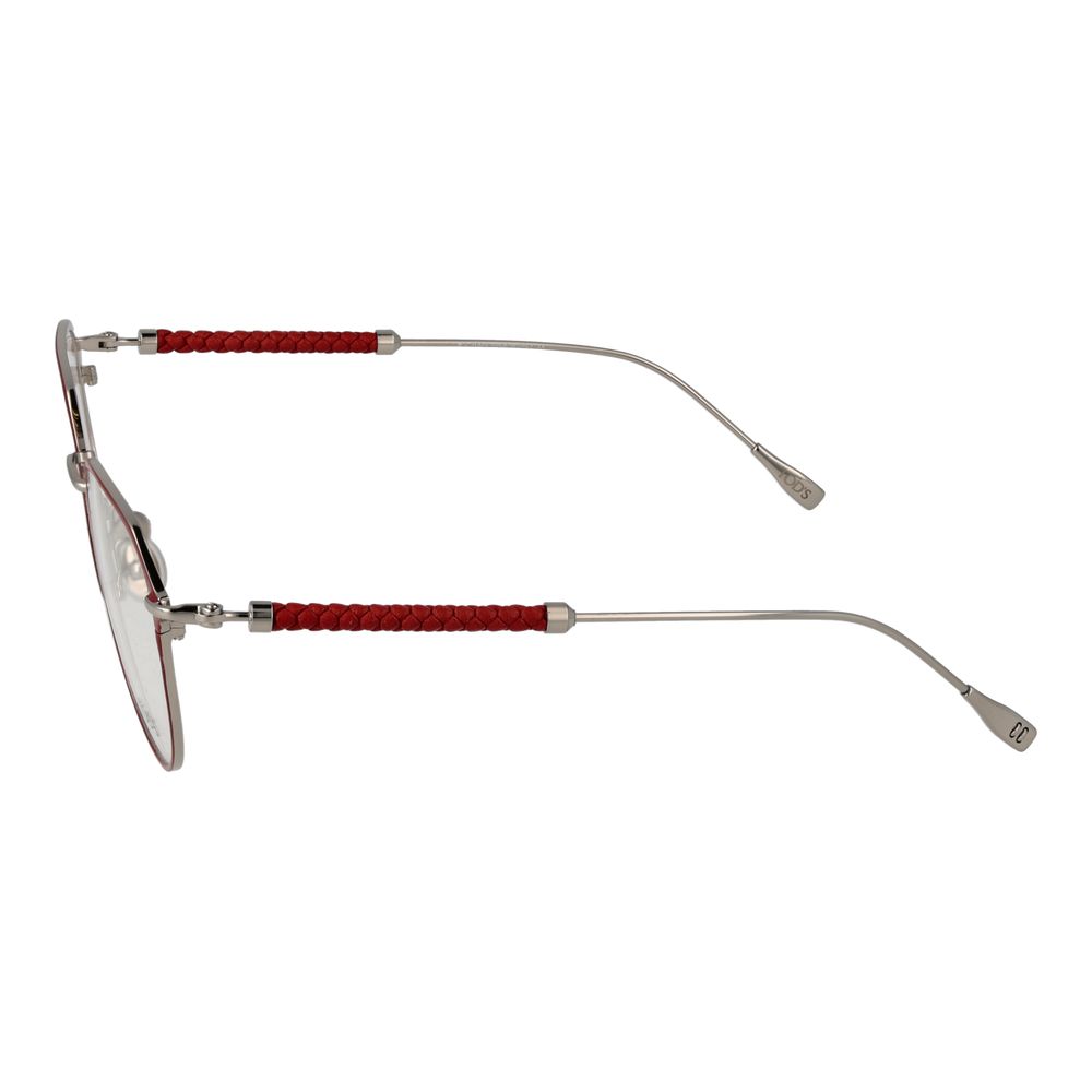 Red Round Full-Rim Metal Glasses with Synthetic Lenses