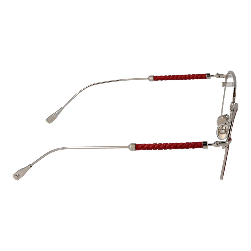 Red Round Full-Rim Metal Glasses with Synthetic Lenses