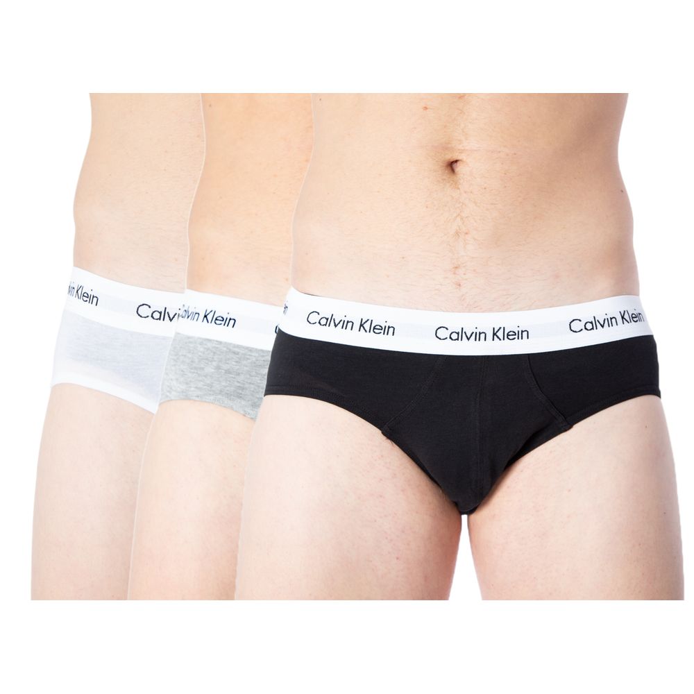Gray Cotton BriefsDiscover the comfort and timeless style of the Calvin Klein Underwear 3 Hip Brief U2661G men’s briefs. Made from a blend of 95% cotton and 5% stretch, these briefs provide a perfect fit and a soft feel against the skin. The elastic waist