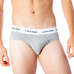 Gray Cotton BriefsDiscover the comfort and timeless style of the Calvin Klein Underwear 3 Hip Brief U2661G men’s briefs. Made from a blend of 95% cotton and 5% stretch, these briefs provide a perfect fit and a soft feel against the skin. The elastic waist