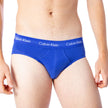 Blue Cotton BriefsDiscover the comfort and timeless style of the Calvin Klein Underwear 3 Hip Brief U2661G men’s briefs. Made from a blend of 95% cotton and 5% stretch, these briefs provide a perfect fit and a soft feel against the skin. The elastic waist