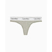 Gray Cotton PantieDiscover timeless comfort and style with the Calvin Klein Underwear THONG F3786E. Made from a high-quality blend of 53% cotton, 35% Modal, and 12% elastane, this thong is designed to provide a perfect fit and a soft feel against the skin