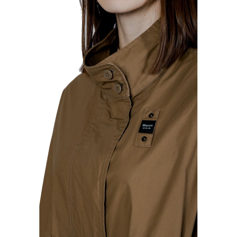 Bicolor Cotton Parka with Adjustable Waist Drawstring
