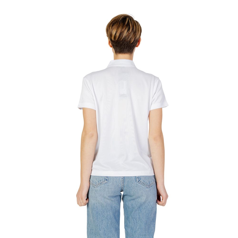 White Synthetic T-Shirt with Classic Collar