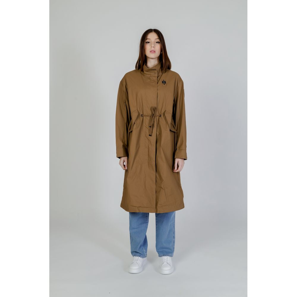 Bicolor Cotton Parka with Adjustable Waist Drawstring