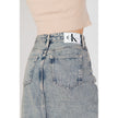 Blue Cotton SkirtThe Calvin Klein Jeans FRONT SPLIT MAXI J20J222869 skirt is a trendy piece that blends contemporary style with comfort. Crafted from 100% Better Cotton Initiative sustainable cotton, this maxi skirt features a straight cut and ankle-lengt
