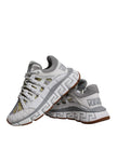 White Trigreca Barocco Print Low Top Sneakers ShoesVERSACE Gorgeous brand new with tags, 100% Authentic VERSACE Barocco Trigreca sneakers. Harnessing their signature aesthetic, these timeless shoes feature a distinctive three-dimensional Greca pattern. Mo