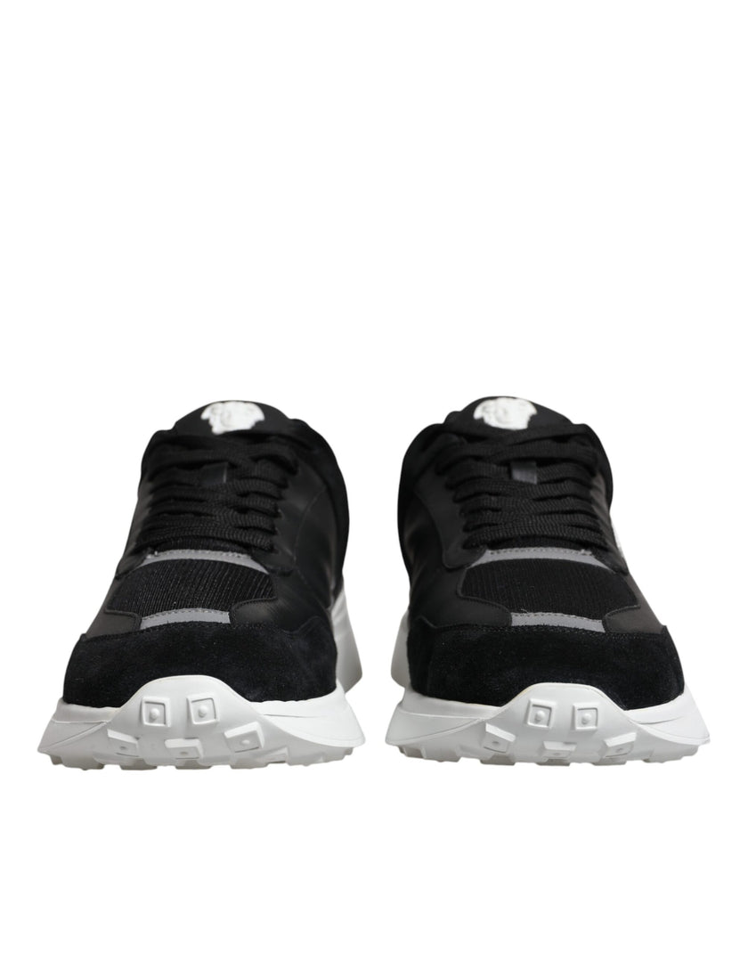 Black Canvas Quad Fabric Medusa Low Top Sneaker ShoesVERSACE Gorgeous brand new with tags, 100% Authentic VERSACE canvas quad fabric Medusa low top sneakers. Model: Low-top sneakers Color: Black, White Material: 69% PU 25% PL 6% CO Rubber sole Lace up clo