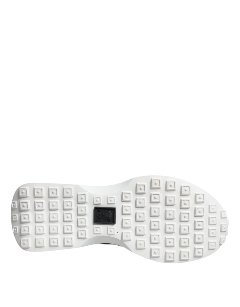 Black Canvas Quad Fabric Medusa Low Top Sneaker ShoesVERSACE Gorgeous brand new with tags, 100% Authentic VERSACE canvas quad fabric Medusa low top sneakers. Model: Low-top sneakers Color: Black, White Material: 69% PU 25% PL 6% CO Rubber sole Lace up clo