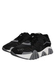 Black Leather Neoprene Chunky Low Top Sneakers Squalo ShoesVERSACE Gorgeous brand new with tags, 100% Authentic VERSACE Squalo black leather mesh chunky sneakers. Model: Low-top sneakers Colour: Black Material: 60% CO 40% VL Rubber sole Lace up closure Lo