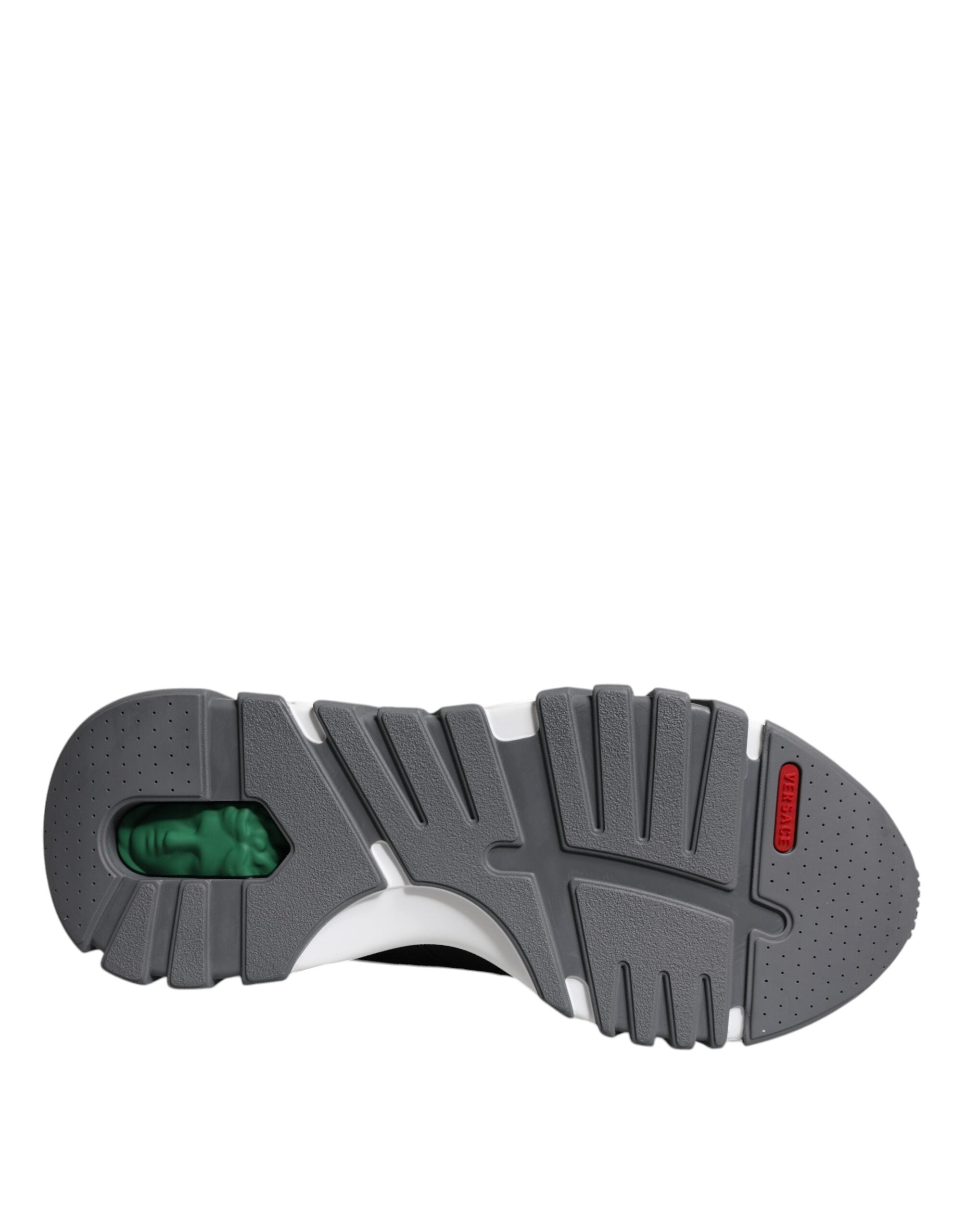 Black Leather Neoprene Chunky Low Top Sneakers Squalo ShoesVERSACE Gorgeous brand new with tags, 100% Authentic VERSACE Squalo black leather mesh chunky sneakers. Model: Low-top sneakers Colour: Black Material: 60% CO 40% VL Rubber sole Lace up closure Lo