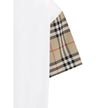 White Cotton T-ShirtBurberry’s Cotton Check Archive Sleeve T-shirt is a garment that combines comfort with distinctive style. Featuring a ribbed collar, this T-shirt features sleeves embellished with the iconic Archivio Check pattern, one of the brand’s h
