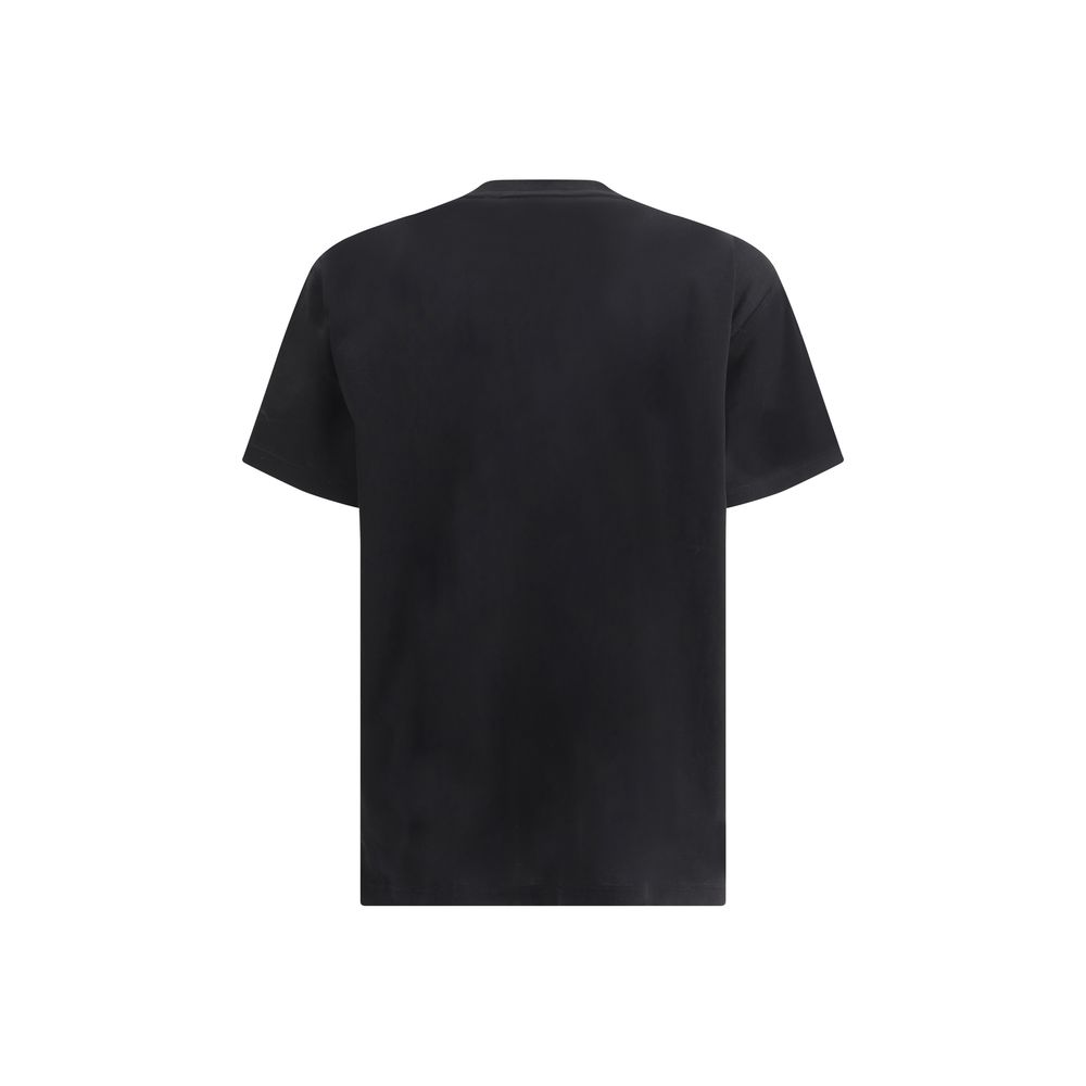 Schwarzes Baumwoll-T-Shirt mit Archiv-Check-Tasche