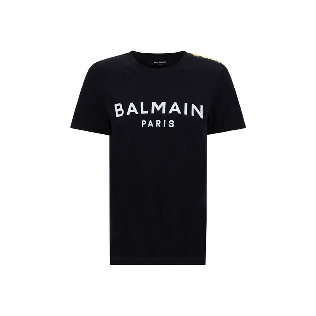 Black Cotton T-ShirtBalmain’s cotton T-Shirt combines the minimalism of a monochrome pattern with the elegance of the Maison’s iconic details. Made of soft cotton, it features a ribbed crew neck and a regular fit designed for everyday comfort. The design