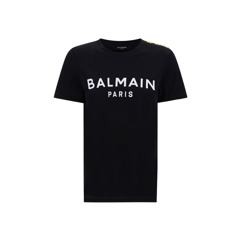 Black Cotton T-ShirtBalmain’s cotton T-Shirt combines the minimalism of a monochrome pattern with the elegance of the Maison’s iconic details. Made of soft cotton, it features a ribbed crew neck and a regular fit designed for everyday comfort. The design