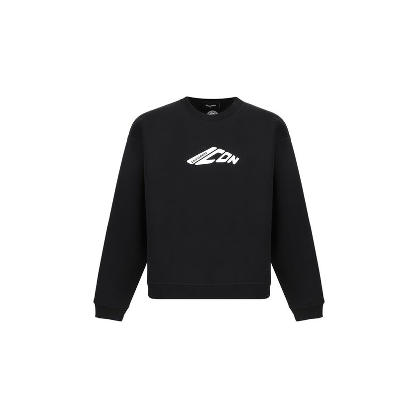 Black Cotton SweatshirtDsquared2’s cotton Sweatshirt is a casual garment with a bold and comfortable style. Made of soft cotton with a plush interior, it offers a warm and comfortable feel ideal for the cooler season. The monochrome design is enhanced by