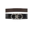 Black Calf Leather Bos Taurus Regular BeltFerragamo’s Reversible Leather Belt features a refined monochrome design on both sides, ideal for adapting to different looks with just one accessory. The metal buckle is decorated with the iconic Gancini logo, a