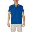 Blue Cotton Polo ShirtThis short-sleeved men’s polo shirt by Boss, model 10241663 50469055, is crafted from 100% high-quality cotton, ensuring comfort and breathability throughout the day. The modern design features contrasting details on the collar and s