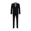 Blue Fleece Wool Two-Piece SuitThe Dsquared2 virgin wool Suit, consisting of a jacket and trousers, is a timeless classic revisited with the brand’s distinctive style. The blazer jacket, made of pure wool, features a front closure with matching buttons, c