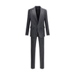 Black Fleece Wool Two-Piece SuitThe London virgin wool Suit by Dsquared2 is a tailored proposal with an impeccable cut and refined style. The blazer jacket, made of pure wool, features a single button front closure, peak lapels, two flap welt pockets on t