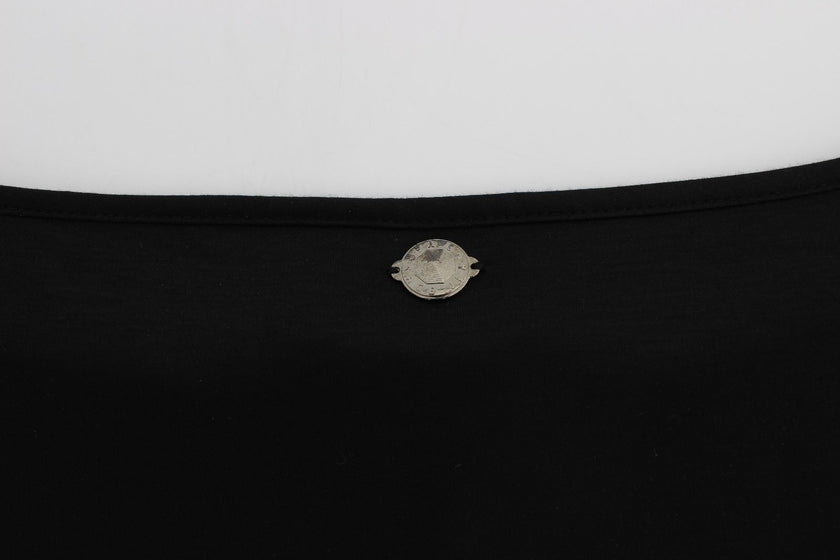 Black Modal Silk Shift Knee DressVERSACE JEANS Couture VJC Absolutely stunning, 100% Authentic, brand new with tags Versace Jeans Couture VJC black shift dress. Color: Black Model: Above knee long sleeve shift Adjustable waist strap Logo details Made in I