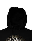 Black Medusa Cotton Hoodie Pullover Sweatshirt SweaterVERSACE Absolutely stunning, 100% Authentic, brand new with tags VERSACE printed pullover sweater crafted from cotton features a long sleeves and hoodie. Model: Pullover sweatshirt Color: Black, Gold M