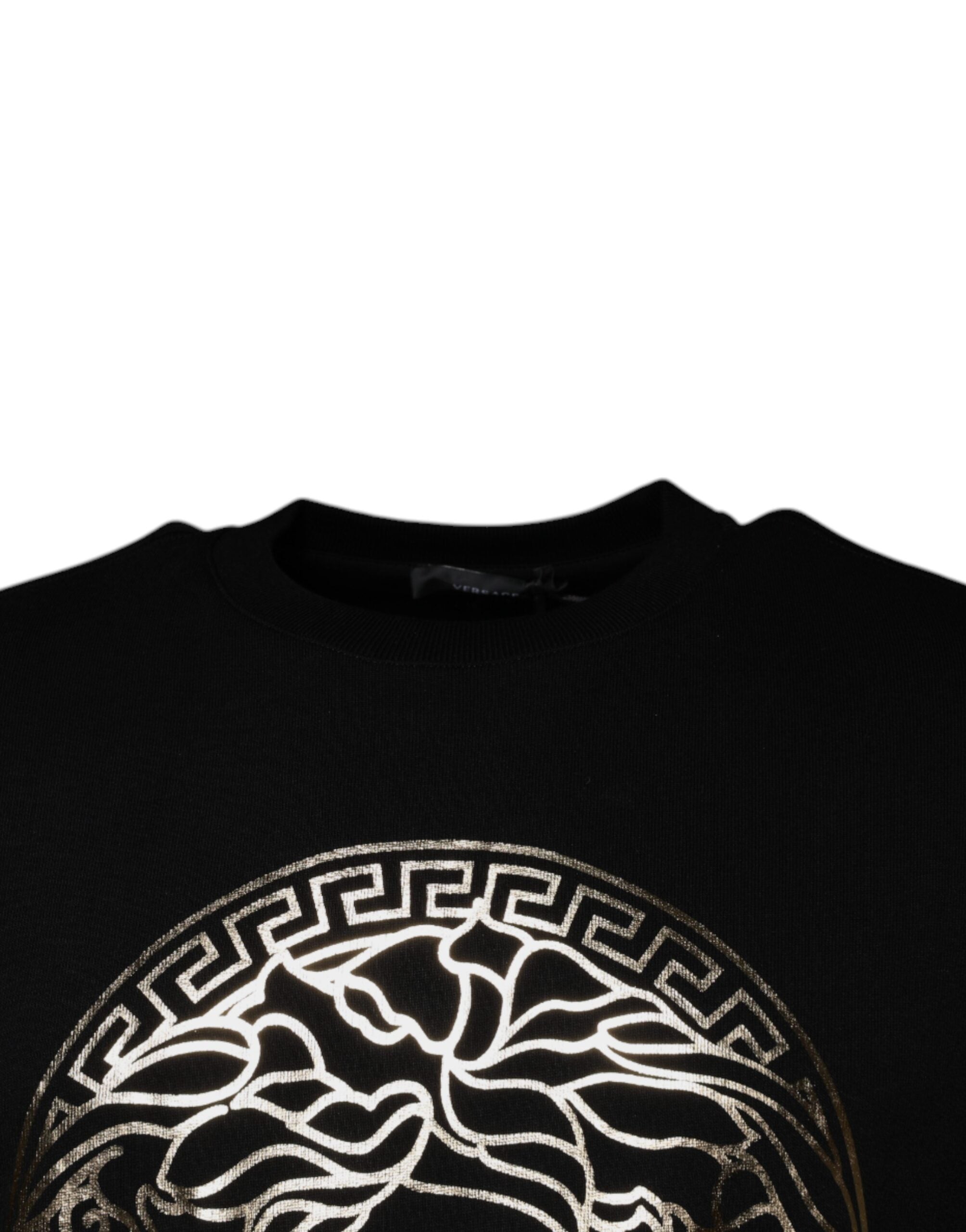 Black Medusa Fleece Men Crew Neck Sweatshirt SweaterVERSACE Absolutely stunning, 100% Authentic, brand new with tags VERSACE printed pullover sweater crafted from cotton features a long sleeves and crew neck. Model: Pullover sweater Colour: Black Material
