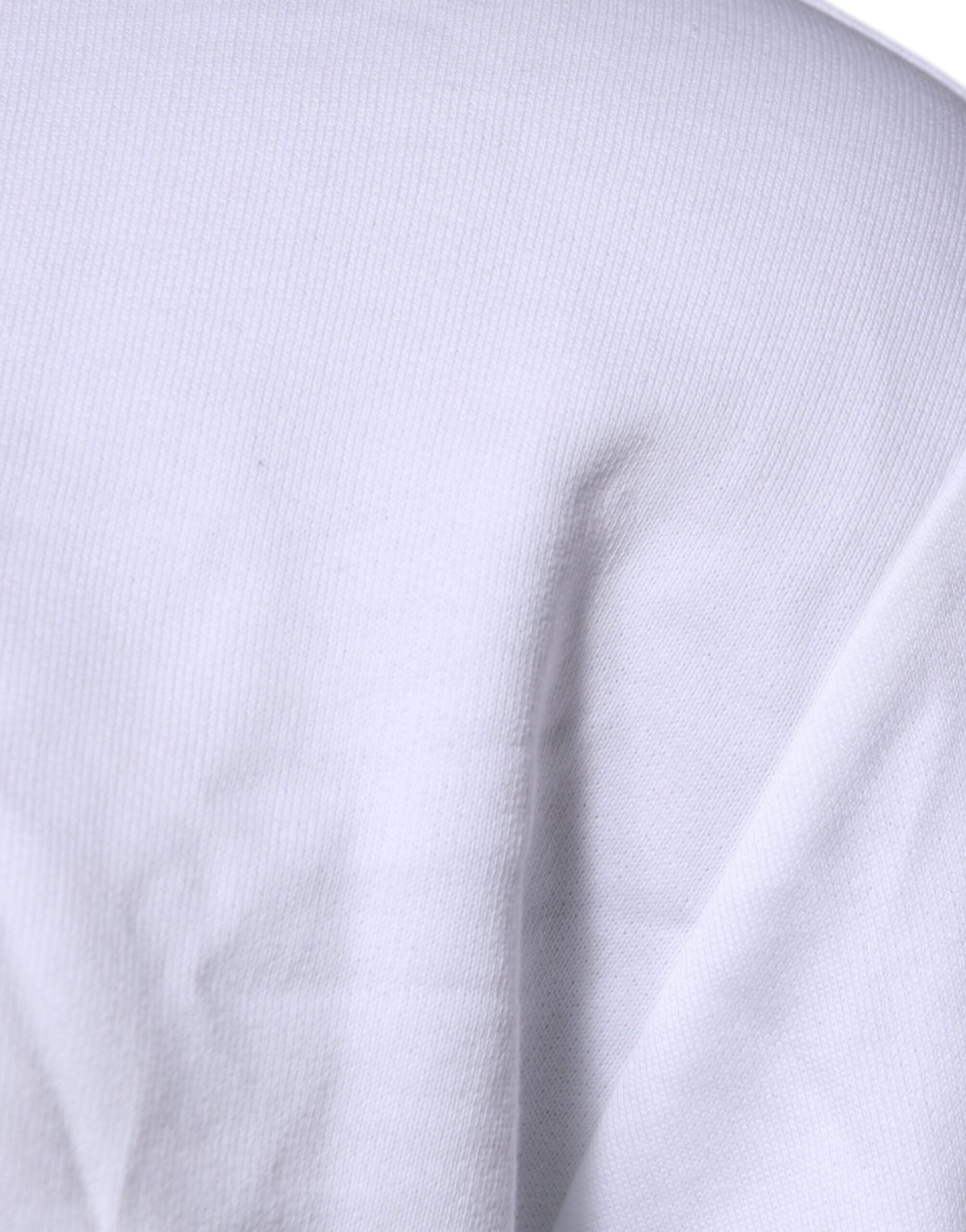 Pull-over blanc à col rond brodé de Méduse