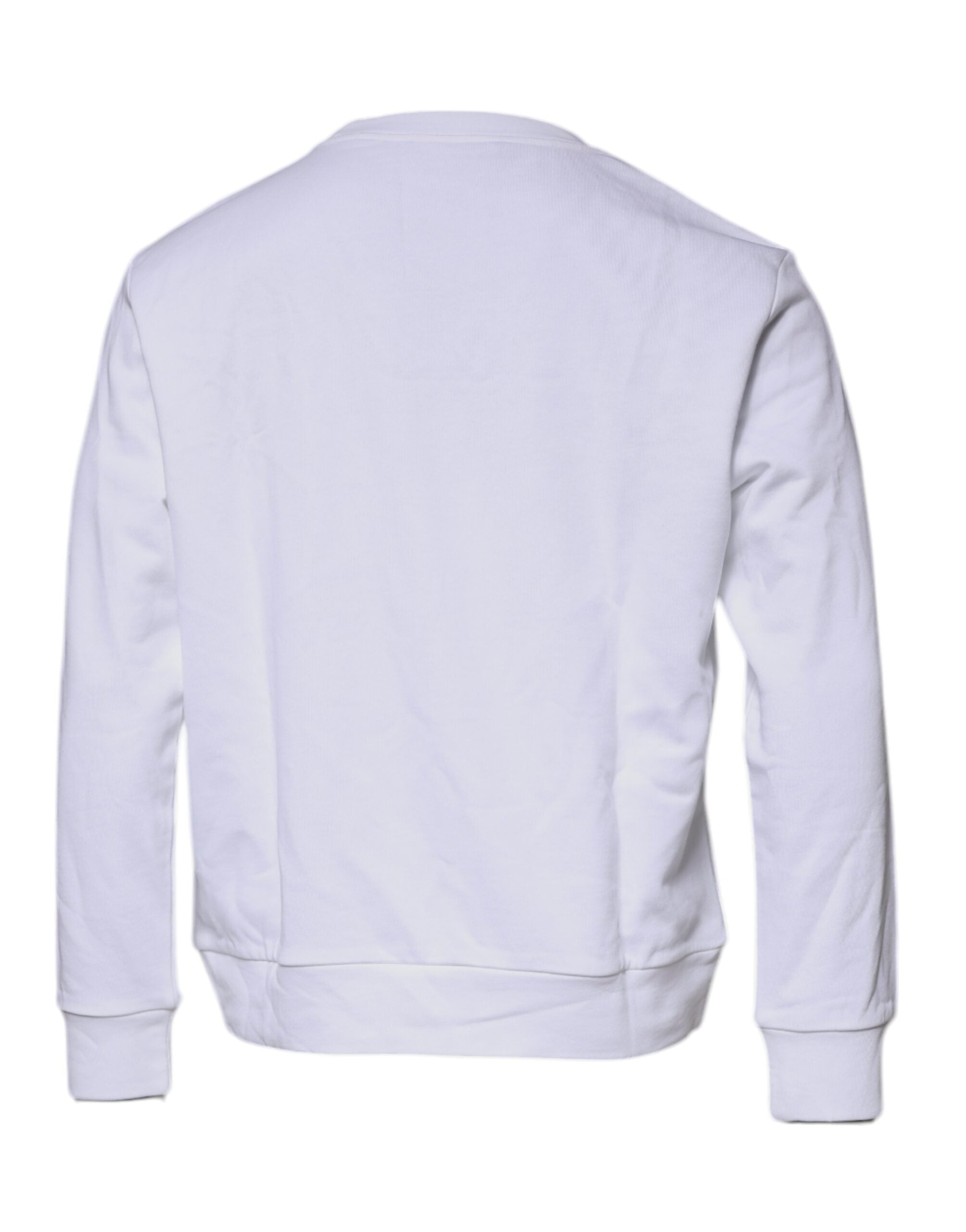 Pull-over blanc à col rond brodé de Méduse