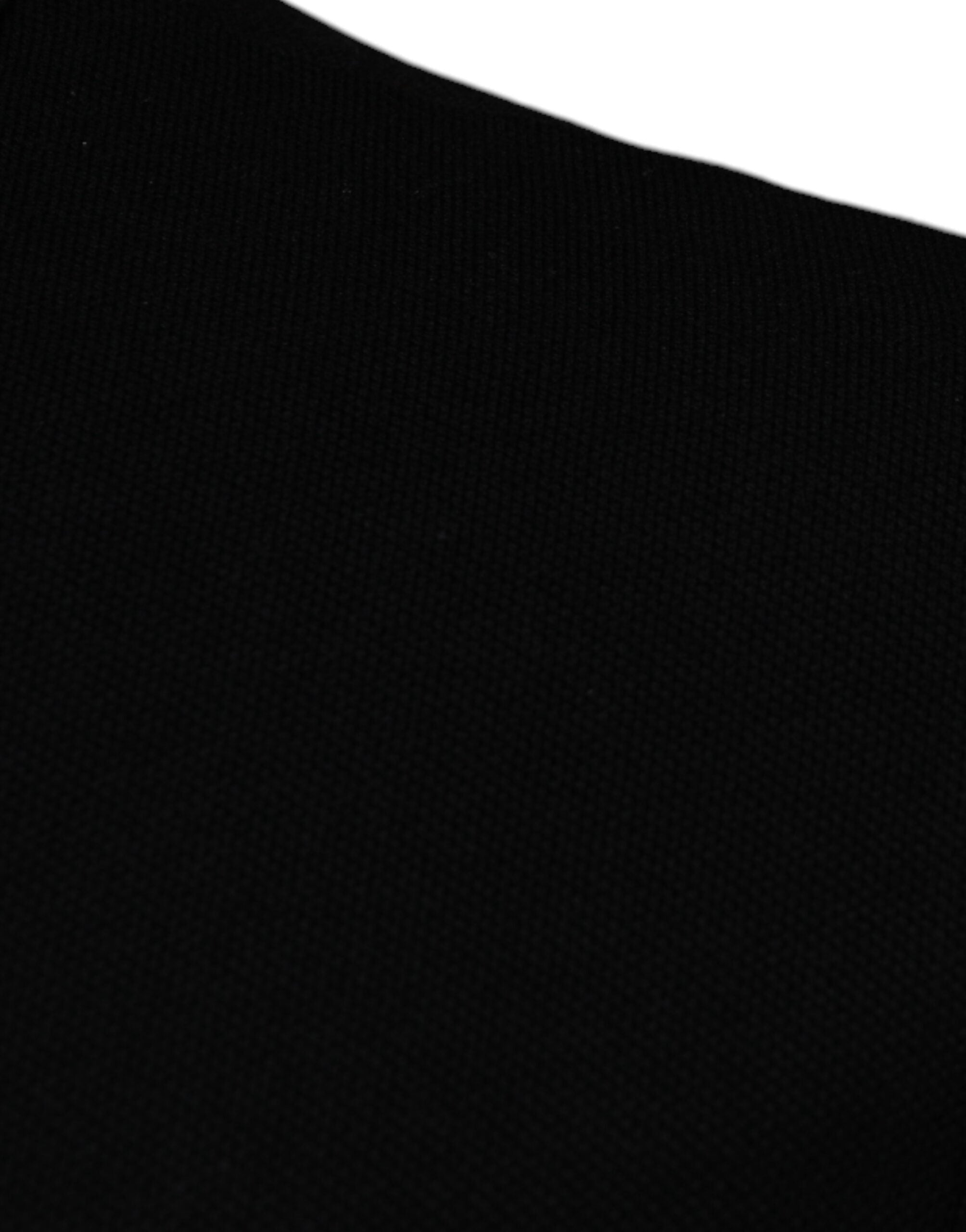 Polo à manches courtes en viscose noire à col