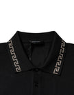 Black Viscose Collared Polo Short Sleeves T-shirtVERSACE Absolutely stunning, 100% Authentic brand new with tags VERSACE polo t-shirt crafted from viscose blend features a short sleeves and collared neck. Model: Collared neck polo t-shirt Colour: Black Ma