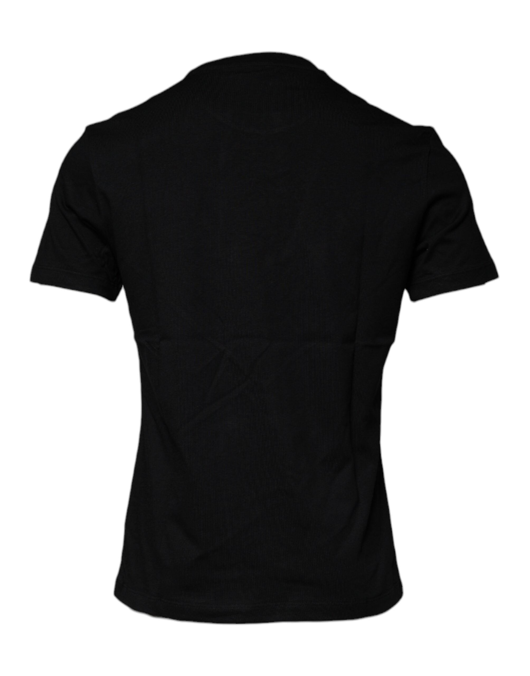 T-shirt à col rond en coton imprimé Méduse noire