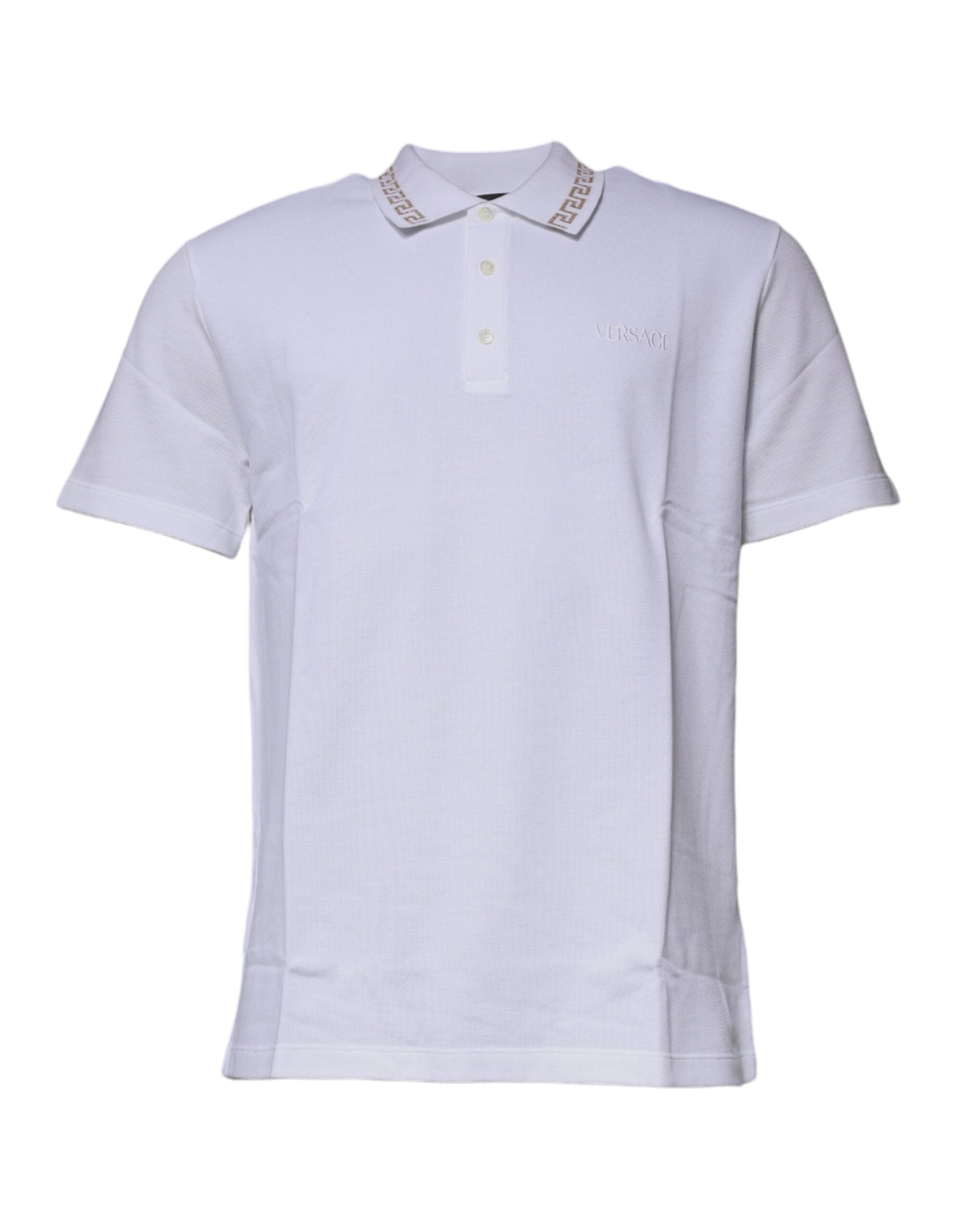 Polo à manches courtes en viscose blanche pour homme