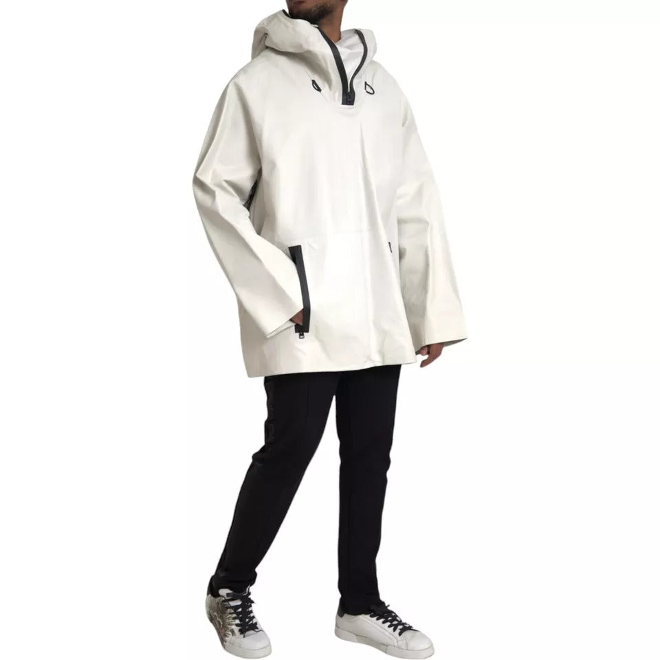 Blouson en cuir blanc imperméable pour homme