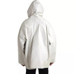 White Leather Men Waterproof Jacket BlousonBOTTEGA VENETA Absolutely stunning, 100% Authentic, brand new with tags BOTTEGA VENETA waterproof leather jacket. Model: Raincoat Colour: White Material: 100% Calf Leather Zipper closure Made in ItalyWhite Leathe