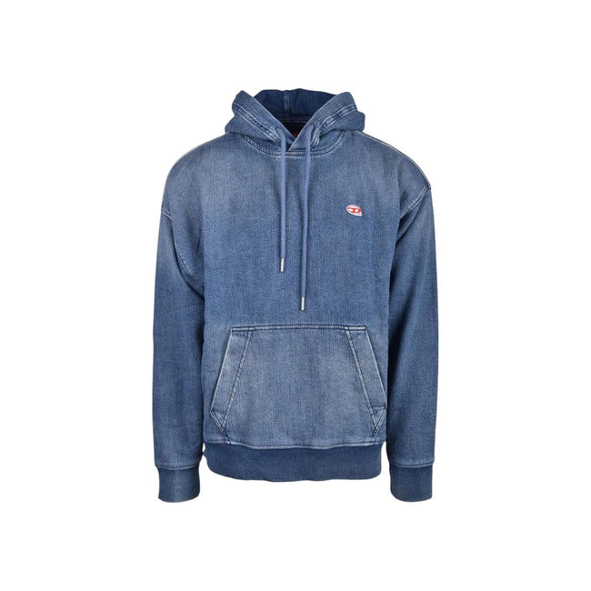 Blue Cotton HoodieThis Diesel men’s hooded sweatshirt, model DIEFELUAAF1ST0726827/5205, combines contemporary urban style with maximum comfort. Crafted from a soft blend of 98% cotton and 2% elastane, it offers a comfortable, slightly stretchy fit that ad