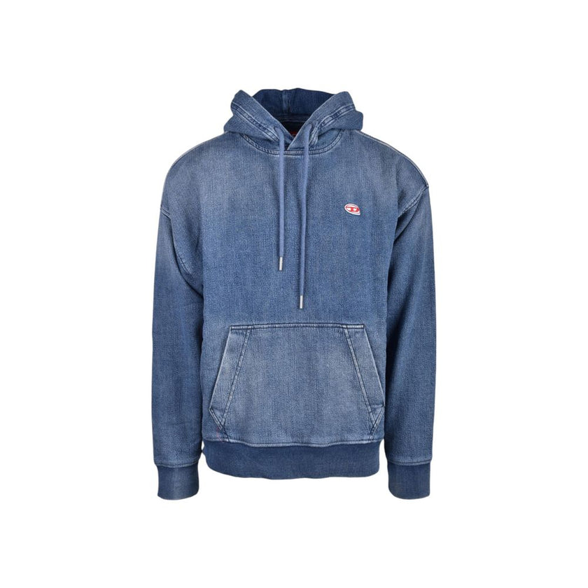 Blue Cotton HoodieThis Diesel men’s hooded sweatshirt, model DIEFELUAAF1ST0726827/5205, combines contemporary urban style with maximum comfort. Crafted from a soft blend of 98% cotton and 2% elastane, it offers a comfortable, slightly stretchy fit that ad