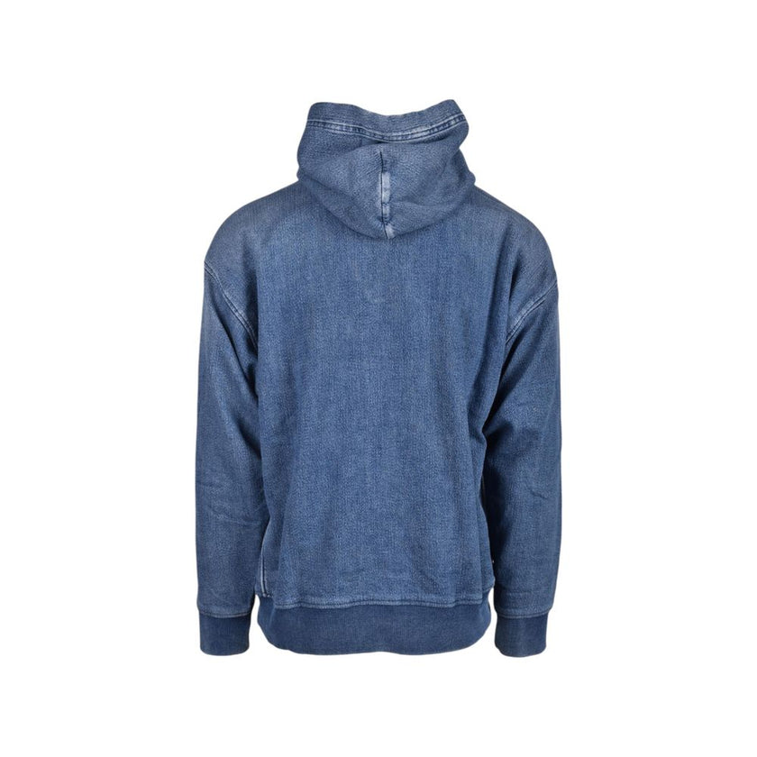 Blue Cotton HoodieThis Diesel men’s hooded sweatshirt, model DIEFELUAAF1ST0726827/5205, combines contemporary urban style with maximum comfort. Crafted from a soft blend of 98% cotton and 2% elastane, it offers a comfortable, slightly stretchy fit that ad