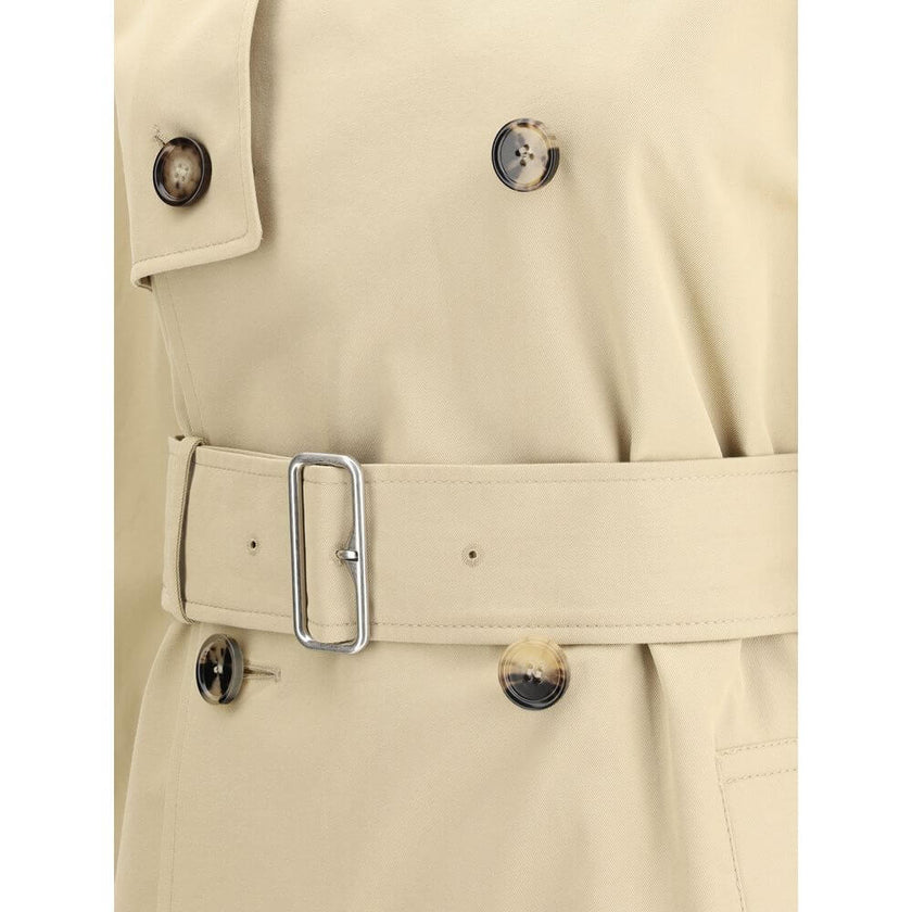 Breasted TrenchCotton Breasted Trench by Burberry is a stylish and versatile garment featuring a double-breasted design with front button closure. The classic double-layered collar features a removable part with the iconic Archivio Check pattern, which ad