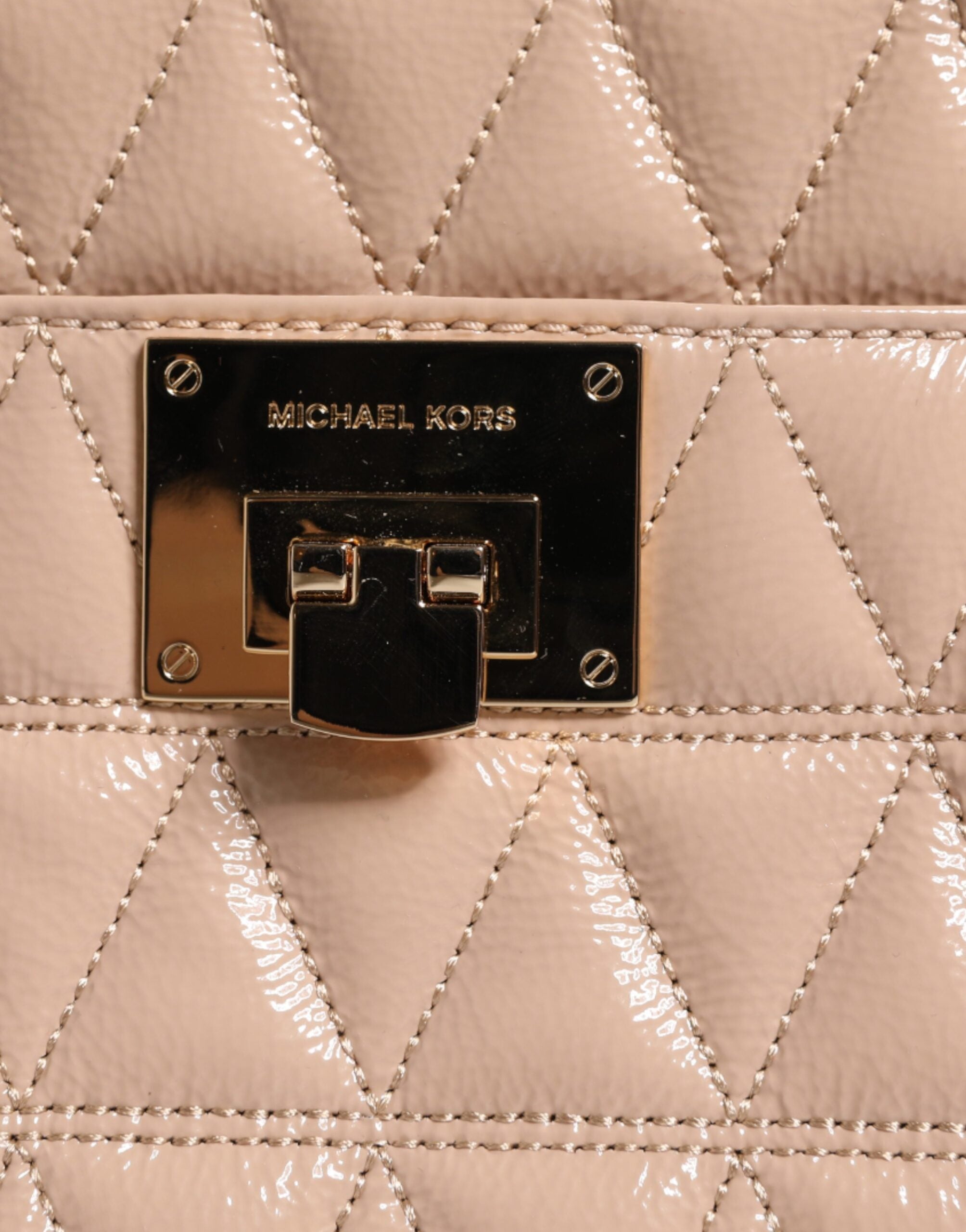 Peach Quilted Leather Logo Crossbody VIVIANNE Messenger BagMICHAEL KORS Absolutely stunning, 100% Authentic, brand new with tags MICHAEL KORS soft padded diamond quilted leather messenger bag with silver-tone embossed hardware. Model: VIVIANNE messenger b