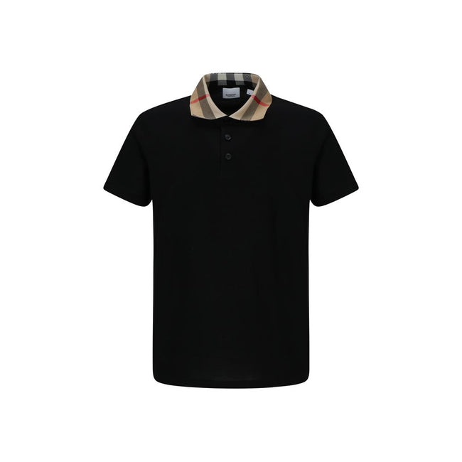 Black Cotton Polo ShirtCotton Cody Polo Shirt by Burberry, a classic collar embellished with the brand’s iconic Archivio Check pattern, a front button closure, a monochrome design, and a regular fit. Season: AW25 Composition: GENERAL 100% Cotton MADE IN P