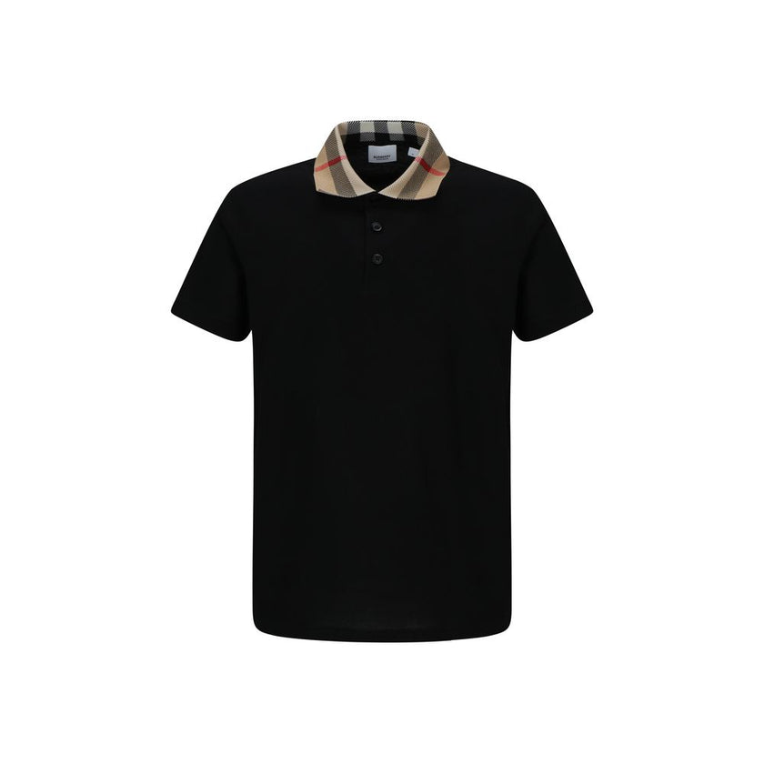 Black Cotton Polo ShirtCotton Cody Polo Shirt by Burberry, a classic collar embellished with the brand’s iconic Archivio Check pattern, a front button closure, a monochrome design, and a regular fit. Season: AW25 Composition: GENERAL 100% Cotton MADE IN P