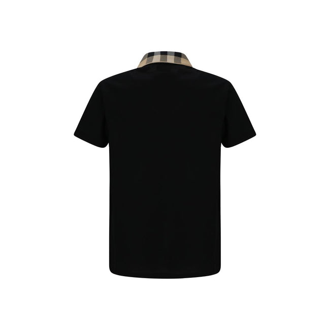 Black Cotton Polo ShirtCotton Cody Polo Shirt by Burberry, a classic collar embellished with the brand’s iconic Archivio Check pattern, a front button closure, a monochrome design, and a regular fit. Season: AW25 Composition: GENERAL 100% Cotton MADE IN P