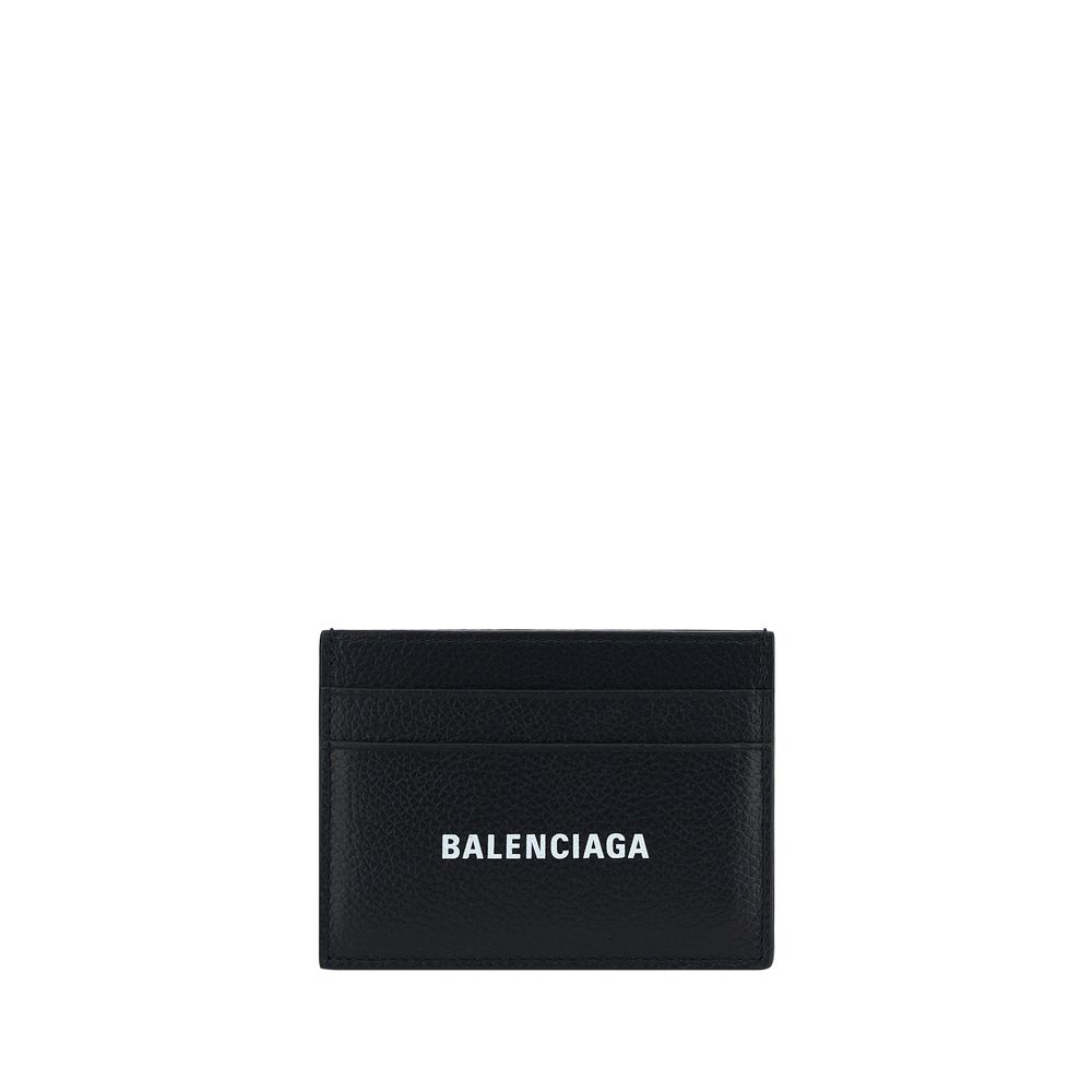 Black Calf Leather Bos Taurus WalletCalfskin Card Holder by Balenciaga, card slots on front and back, iconic brand monogram contrasting on front. Season: AW25 Dimension: 9×9 Composition: 100% Calf Leather Bos Taurus MADE IN ITALYBlack Calf Leather Bos Tau